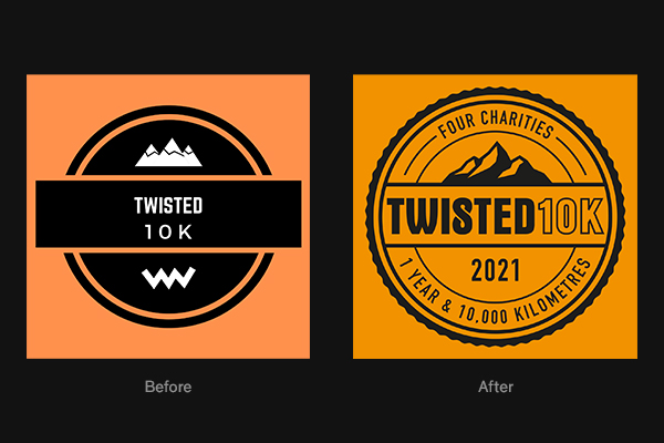 Twisted10K logo development
