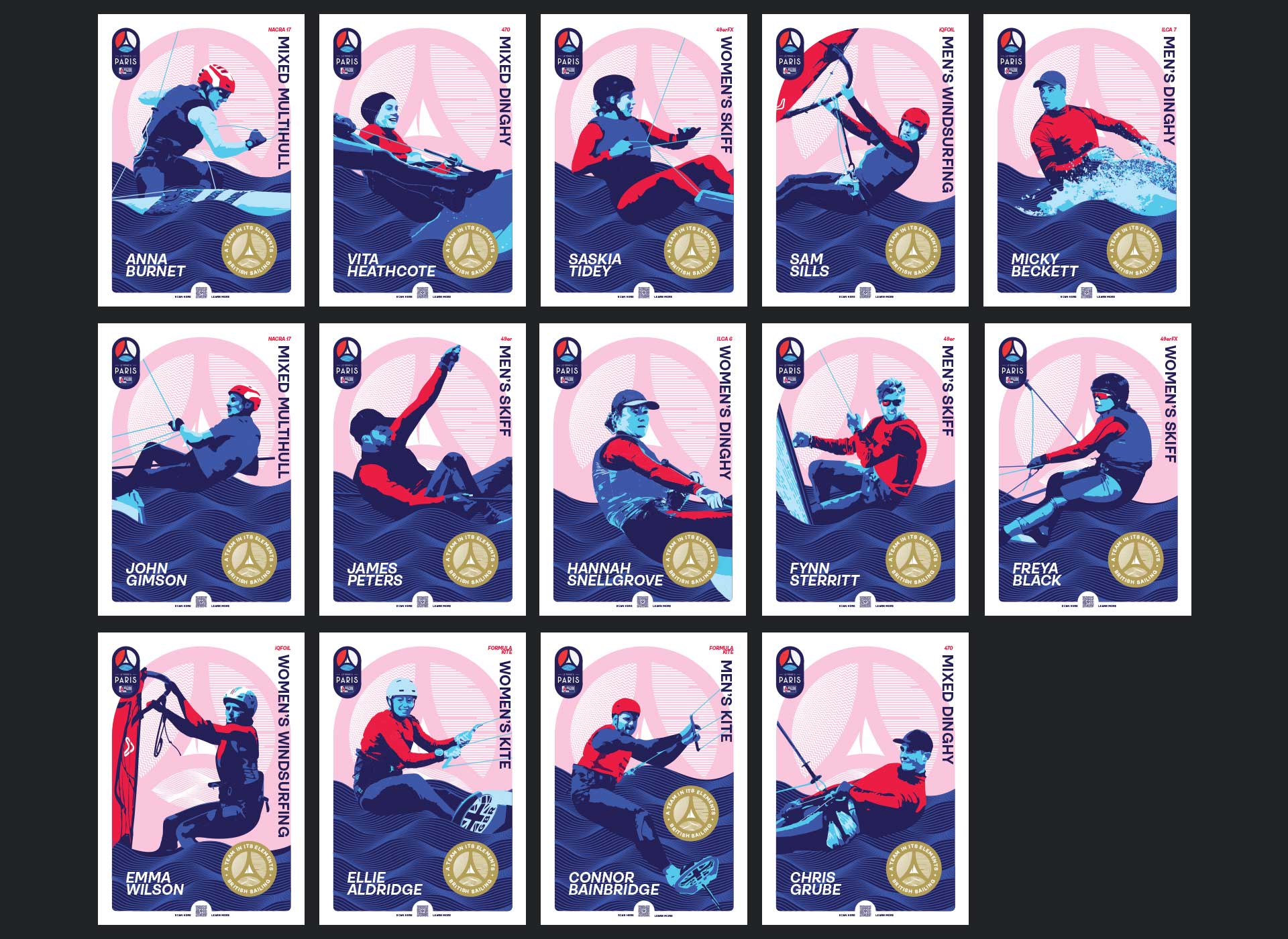 The British Sailing Team Olympics campaign individual sailor posters