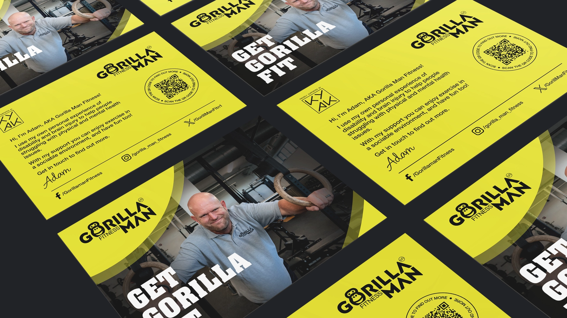 KYAK PROJECT CONTENT_GorillaManFitness_postcards Gorilla Man Fitness postcards