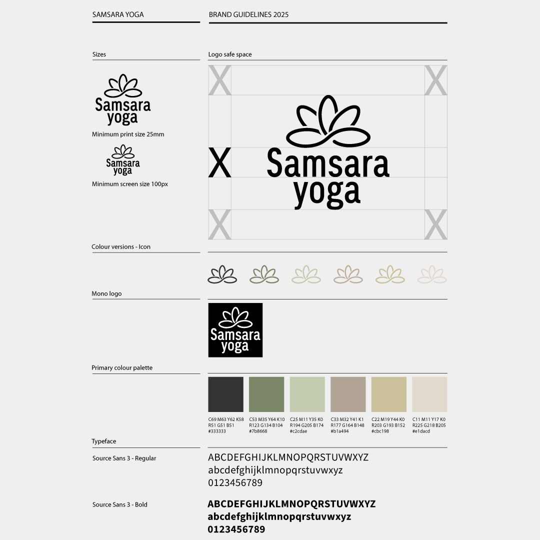 Samsara Yoga brand guidelines
