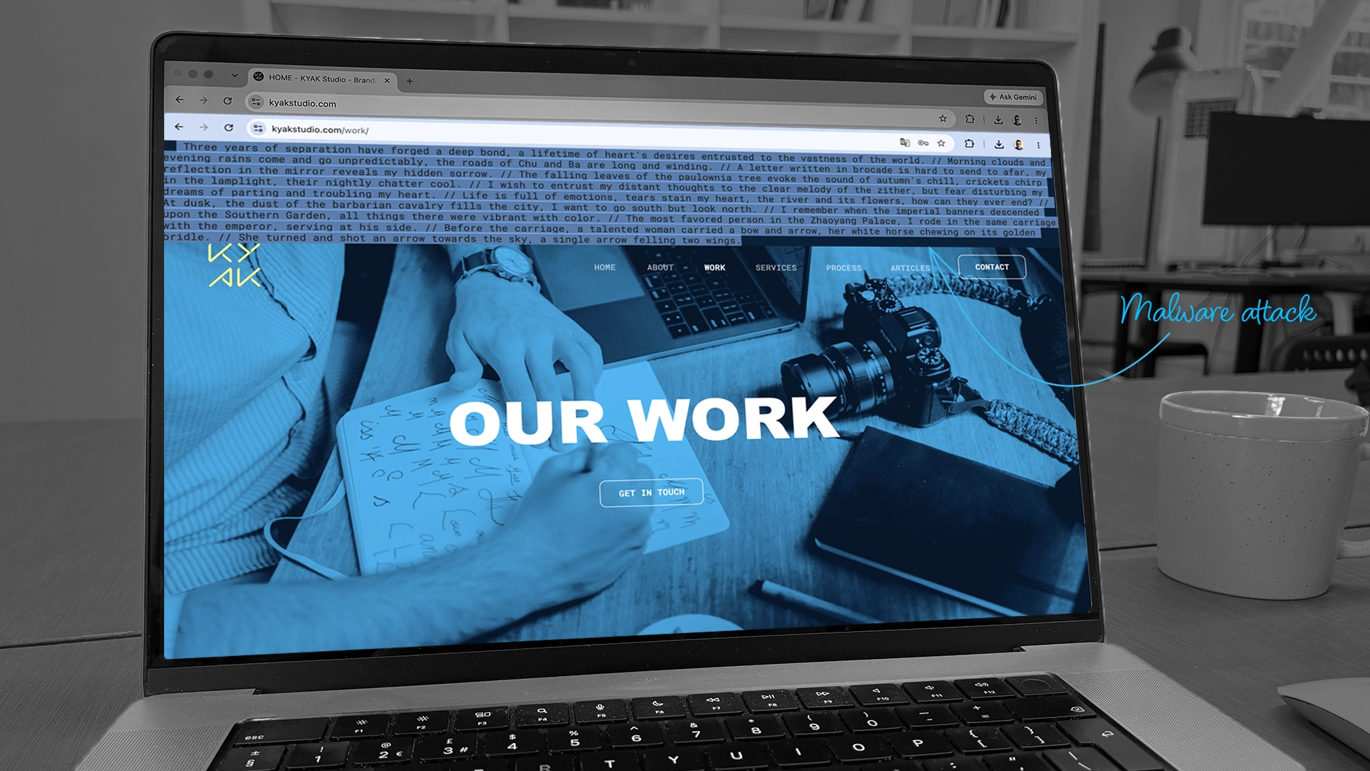 KYAK Studio malware attack on laptop image